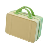 Maxbell Makeup Travel Case Carrying Suitcase with Soft Handle Cosmetic Organizer Bag Yellow Green
