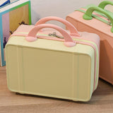 Maxbell Makeup Travel Case Carrying Suitcase with Soft Handle Cosmetic Organizer Bag Yellow Green