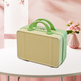 Maxbell Makeup Travel Case Carrying Suitcase with Soft Handle Cosmetic Organizer Bag Yellow Green