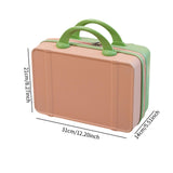 Maxbell Makeup Travel Case Carrying Suitcase with Soft Handle Cosmetic Organizer Bag Pink Green