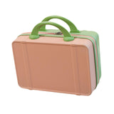 Maxbell Makeup Travel Case Carrying Suitcase with Soft Handle Cosmetic Organizer Bag Pink Green