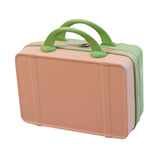 Maxbell Makeup Travel Case Carrying Suitcase with Soft Handle Cosmetic Organizer Bag Pink Green