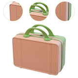 Maxbell Makeup Travel Case Carrying Suitcase with Soft Handle Cosmetic Organizer Bag Pink Green