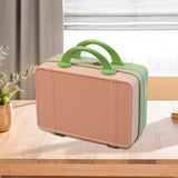 Maxbell Makeup Travel Case Carrying Suitcase with Soft Handle Cosmetic Organizer Bag Pink Green