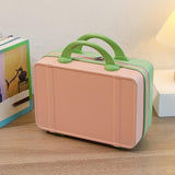 Maxbell Makeup Travel Case Carrying Suitcase with Soft Handle Cosmetic Organizer Bag Pink Green