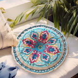 Maxbell Floor Cushion Round Futon Cushion Soft Pouf for Courtyard Living Room Office Blue