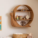 Maxbell Rattan Wall Shelf Wall Mounted Storage Shelf for Nursery Bedroom Dining Room
