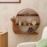 Maxbell Rattan Wall Shelf Wall Mounted Storage Shelf for Nursery Bedroom Dining Room