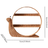 Maxbell Rattan Wall Shelf Wall Mounted Storage Shelf for Nursery Bedroom Dining Room