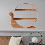 Maxbell Rattan Wall Shelf Wall Mounted Storage Shelf for Nursery Bedroom Dining Room