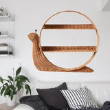 Maxbell Rattan Wall Shelf Wall Mounted Storage Shelf for Nursery Bedroom Dining Room