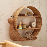 Maxbell Rattan Wall Shelf Wall Mounted Storage Shelf for Nursery Bedroom Dining Room