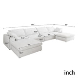 Maxbell Cloud Modular Sectional sofa with 2 Storage Ottomans,160.6" Down Filled