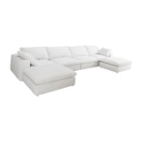 Maxbell Cloud Modular Sectional sofa with 2 Storage Ottomans,160.6" Down Filled