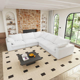 Maxbell Sectional Sofa 160'', Down Filled Comfortable V Shape Sofa