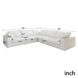 Maxbell Sectional Sofa 160'', Down Filled Comfortable V Shape Sofa