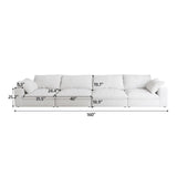 Maxbell Cloud Modular Sectional Sofa with Thick Cushion 160", Wide 4-Seater