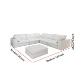 Maxbell Oversized 160" Cloud Modular Sectional Sofa with Storage Ottomans, V Shaped