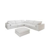 Maxbell Oversized 160" Cloud Modular Sectional Sofa with Storage Ottomans, V Shaped