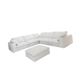 Maxbell Oversized 160" Cloud Modular Sectional Sofa with Storage Ottomans, V Shaped