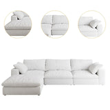 Maxbell Cloud Modular Sectional Sofa with Storage Ottoman 120inch Down Filled