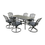 Maxbell Rectangular 6 - Person 68" Long Aluminum Dining Set with Cushions