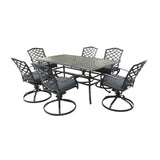 Maxbell Rectangular 6 - Person 68" Long Aluminum Dining Set with Cushions