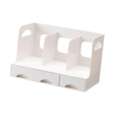 Maxbell Desktop Bookshelf Office Storage Rack Book Stand for Centerpiece Home Office Type A White
