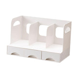 Maxbell Desktop Bookshelf Office Storage Rack Book Stand for Centerpiece Home Office Type A White
