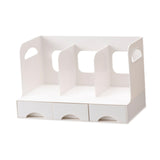 Maxbell Desktop Bookshelf Office Storage Rack Book Stand for Centerpiece Home Office Type A White
