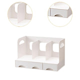 Maxbell Desktop Bookshelf Office Storage Rack Book Stand for Centerpiece Home Office Type A White