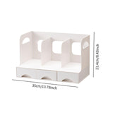 Maxbell Desktop Bookshelf Office Storage Rack Book Stand for Centerpiece Home Office Type A White