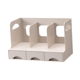 Maxbell Desktop Bookshelf Office Storage Rack Book Stand for Centerpiece Home Office Type A Beige