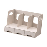 Maxbell Desktop Bookshelf Office Storage Rack Book Stand for Centerpiece Home Office Type A Beige