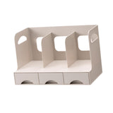 Maxbell Desktop Bookshelf Office Storage Rack Book Stand for Centerpiece Home Office Type A Beige