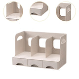 Maxbell Desktop Bookshelf Office Storage Rack Book Stand for Centerpiece Home Office Type A Beige