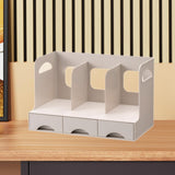 Maxbell Desktop Bookshelf Office Storage Rack Book Stand for Centerpiece Home Office Type A Beige