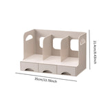 Maxbell Desktop Bookshelf Office Storage Rack Book Stand for Centerpiece Home Office Type A Beige