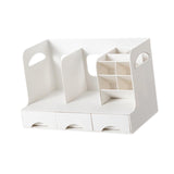 Maxbell Desktop Bookshelf Office Storage Rack Book Stand for Centerpiece Home Office Type B White