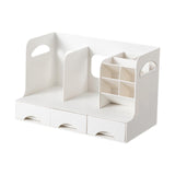 Maxbell Desktop Bookshelf Office Storage Rack Book Stand for Centerpiece Home Office Type B White