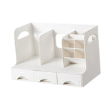 Maxbell Desktop Bookshelf Office Storage Rack Book Stand for Centerpiece Home Office Type B White