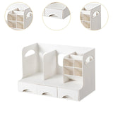 Maxbell Desktop Bookshelf Office Storage Rack Book Stand for Centerpiece Home Office Type B White