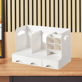 Maxbell Desktop Bookshelf Office Storage Rack Book Stand for Centerpiece Home Office Type B White