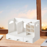 Maxbell Desktop Bookshelf Office Storage Rack Book Stand for Centerpiece Home Office Type B White