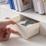 Maxbell Desktop Bookshelf Office Storage Rack Book Stand for Centerpiece Home Office Type B White