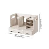 Maxbell Desktop Bookshelf Office Storage Rack Book Stand for Centerpiece Home Office Type B Beige