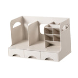 Maxbell Desktop Bookshelf Office Storage Rack Book Stand for Centerpiece Home Office Type B Beige
