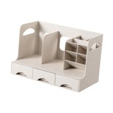 Maxbell Desktop Bookshelf Office Storage Rack Book Stand for Centerpiece Home Office Type B Beige