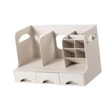 Maxbell Desktop Bookshelf Office Storage Rack Book Stand for Centerpiece Home Office Type B Beige
