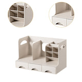 Maxbell Desktop Bookshelf Office Storage Rack Book Stand for Centerpiece Home Office Type B Beige
